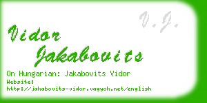 vidor jakabovits business card